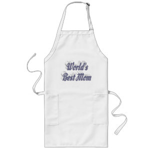 Worlds Number 1 Mum blue grey text Long Apron