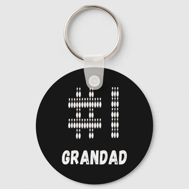 World's Number One Bowler Grandad Bowling  Key Ring (Front)