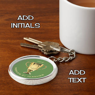 World's number one teacher custom text key ring