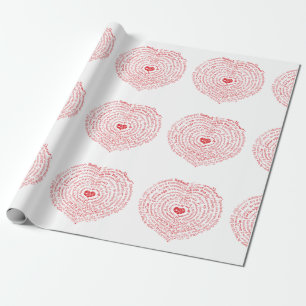 Worlds of Love Heart Wrapping Paper