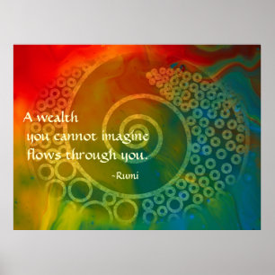 Worlds of  Wonder  Rumi Poetic Art Poster