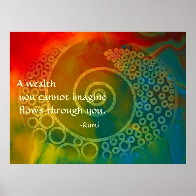 Worlds of  Wonder  Rumi Poetic Art Poster (Front)