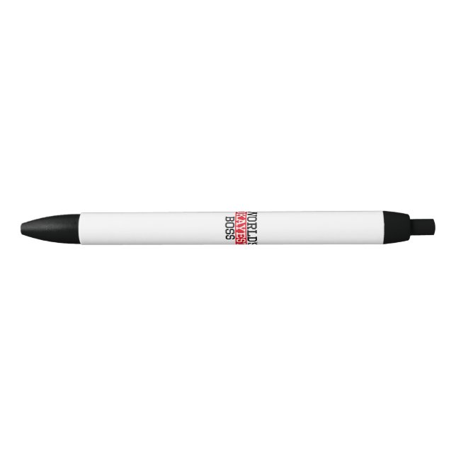 world's okayest Boss, #Boss Black Ink Pen (Front)
