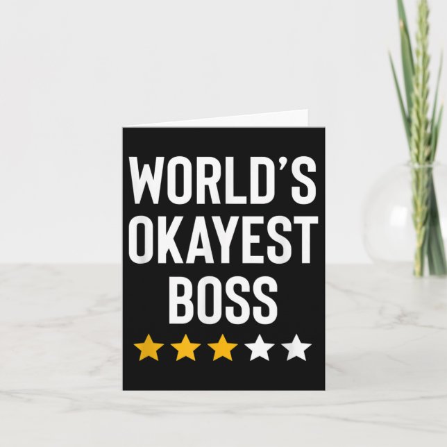 Worlds Okayest Boss Funny Birthday Christmas Gag G Card (Front)