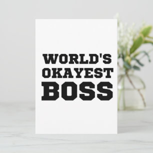 World's Okayest Boss Thank You Card