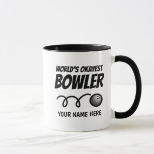 World's Okayest Bowler funny coffee mug