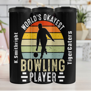 World's Okayest Bowling Player Graphic Thermal Tumbler