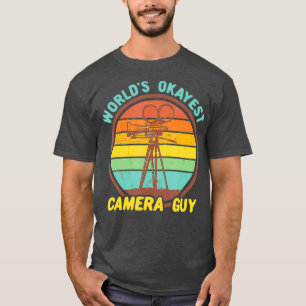 Worlds Okayest Camera Guy  Funny Retro Filmmaker T-Shirt