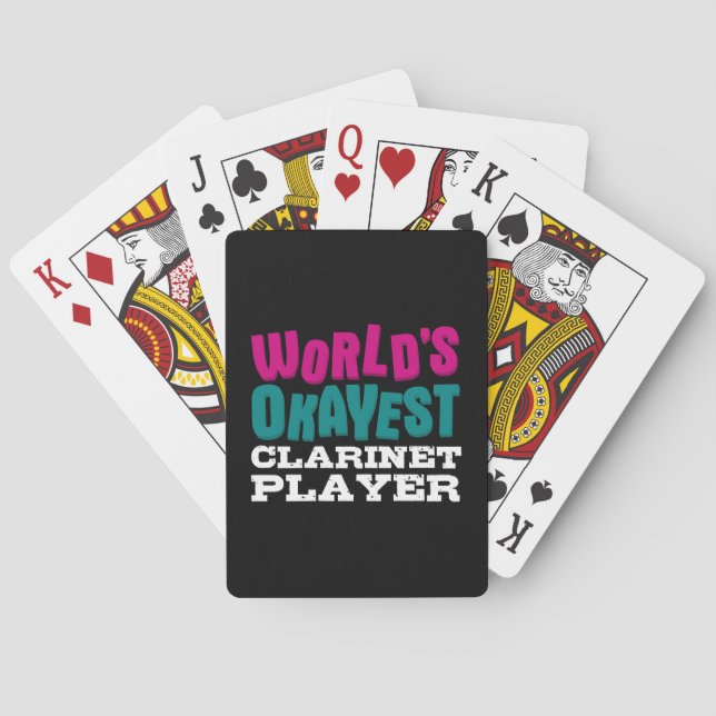 World's Okayest Clarinet Player Playing Cards (Back)