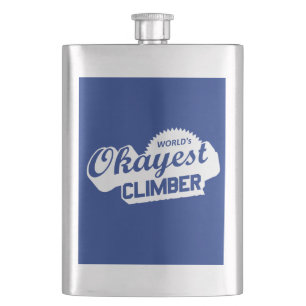 World's Okayest Climber Hip Flask