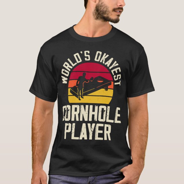 World's Okayest Cornhole Player - Funny Baggo T-Shirt (Front)