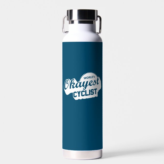 World's Okayest Cyclist Water Bottle (Front)