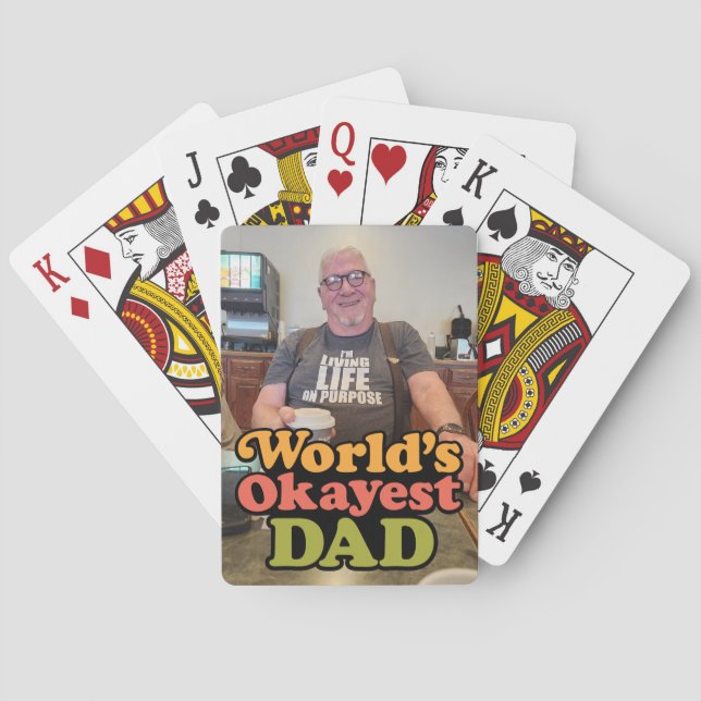 Worlds Okayest Dad customisable playing cards (Back)