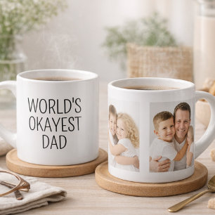 World's Okayest Dad Photo Text Specialty Mug