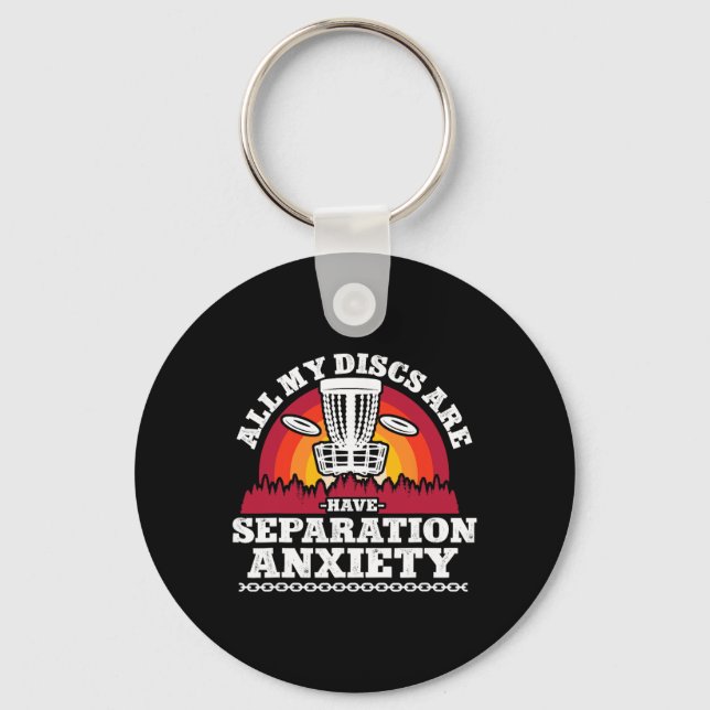 World's Okayest Disc Retriever Funny Disc Golf  Key Ring (Front)