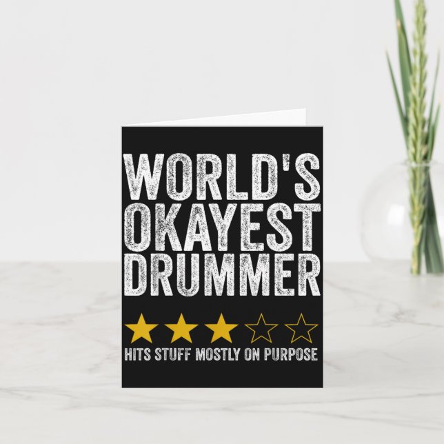 Worlds Okayest Drummer Hits Stuff On Purpose Card (Front)
