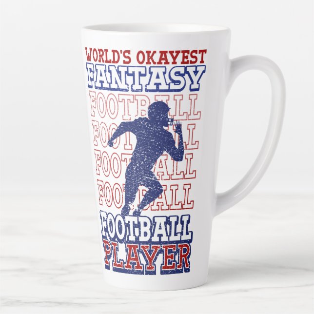 World's Okayest Fantasy Football Player USA Colour Latte Mug (Right)