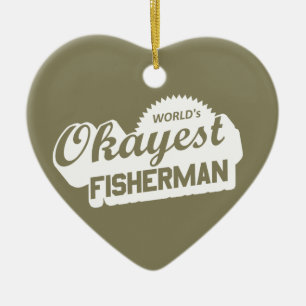 World's Okayest Fisherman Ceramic Ornament