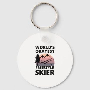 World's Okayest Freestyle Skier - Funny Skiing Key Ring