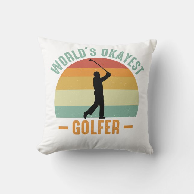 World's Okayest Golfer  Cushion (Front)