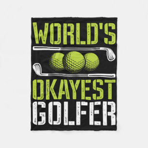 World's Okayest Golfer Funny Golf Joke  Fleece Blanket