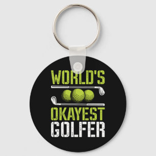 World's Okayest Golfer Funny Golf Joke Key Ring