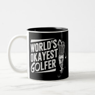 World's Okayest Golfer Funny Golf Lover Golfing Two-Tone Coffee Mug