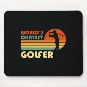 World's Okayest Golfer - Funny Golf Retro Vintage Mouse Pad