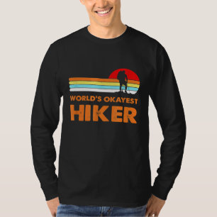 Worlds Okayest Hiker Vintage Retro Hiking Camping T-Shirt
