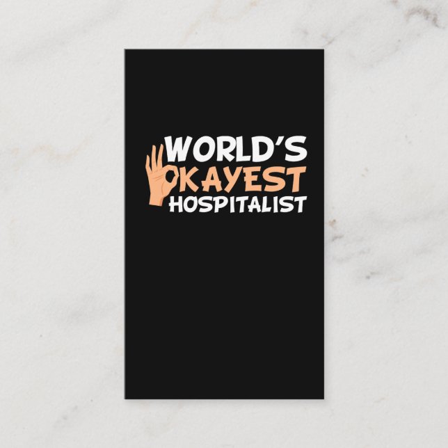 World's Okayest Hospitalist - Funny Hospital Worke Business Card (Front)