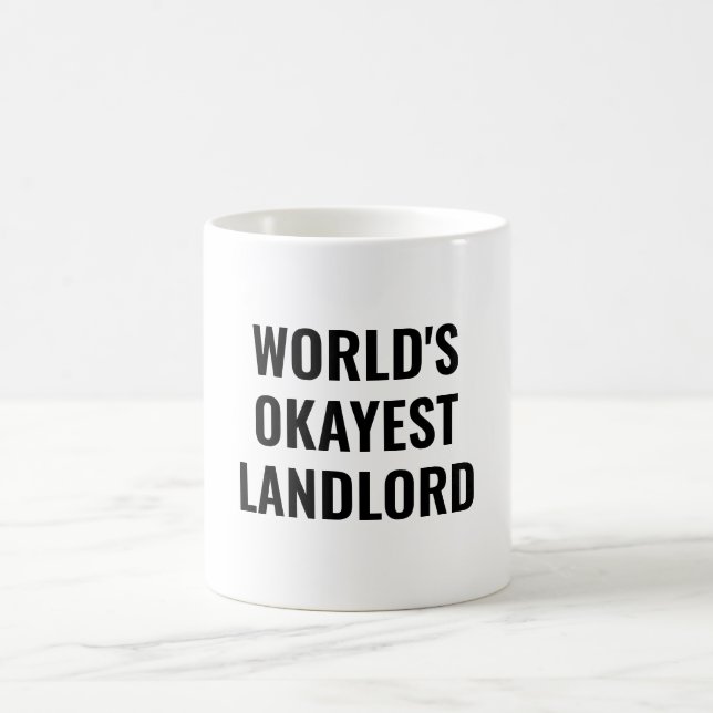 World's Okayest Landlord Funny Appreciation Coffee Mug (Center)