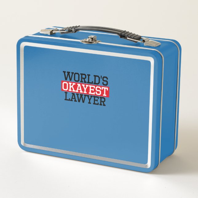 world's okayest lawyer, #lawyer metal lunch box (Front)