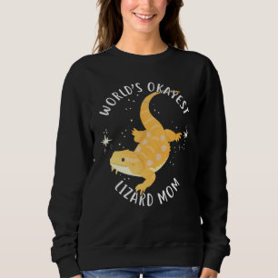 Worlds Okayest Lizard Mum Bearded Dragon Reptile Sweatshirt