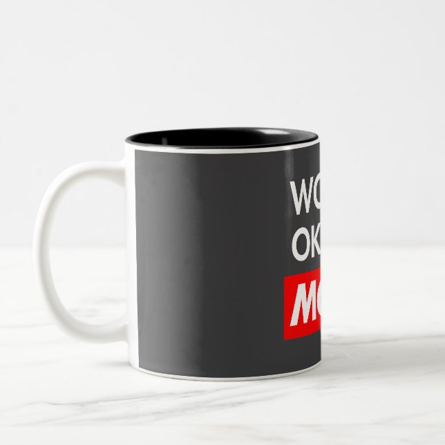 Worlds okayest Moya Two-Tone Coffee Mug (Left)