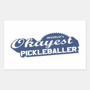 World's Okayest Pickleballer Rectangular Sticker