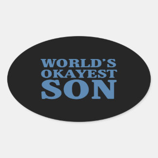 World's Okayest Son Oval Sticker