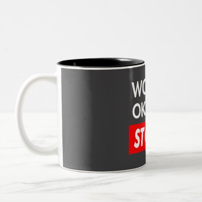 Worlds okayest Stokes Two-Tone Coffee Mug (Left)
