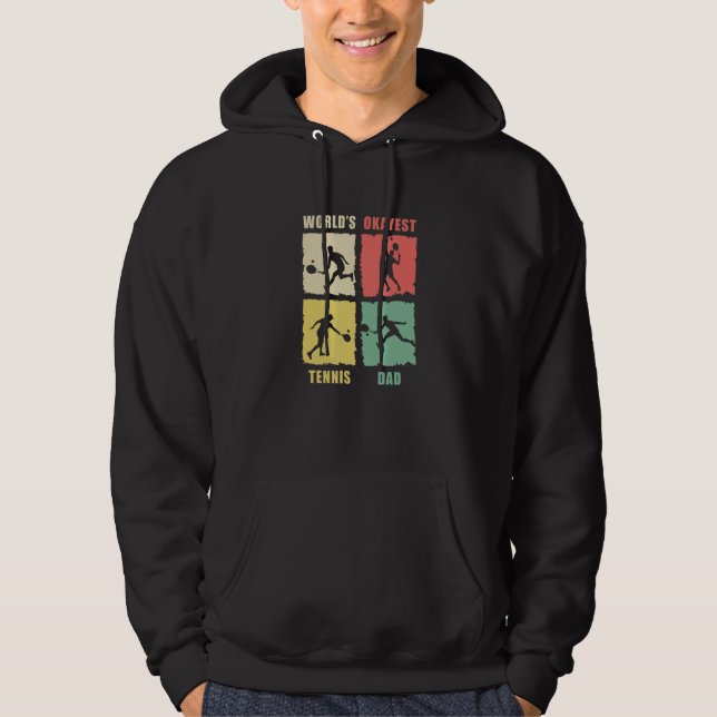 Worlds Okayest Tennis Dad Tennis Rackets Tennis Pl Hoodie (Front)
