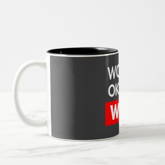 Worlds okayest Wolf Two-Tone Coffee Mug (Left)