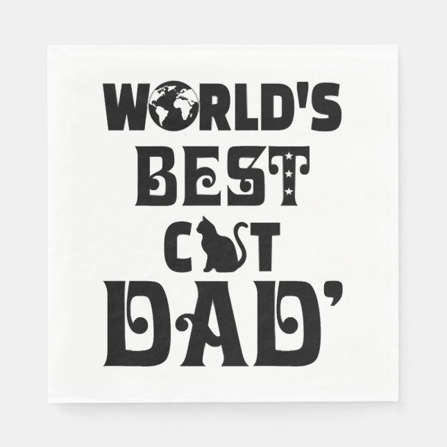 Worlds s Best Cat Dad Napkin (Front)