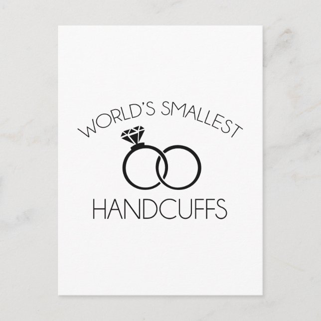 World's Smallest Handcuffs Postcard (Front)