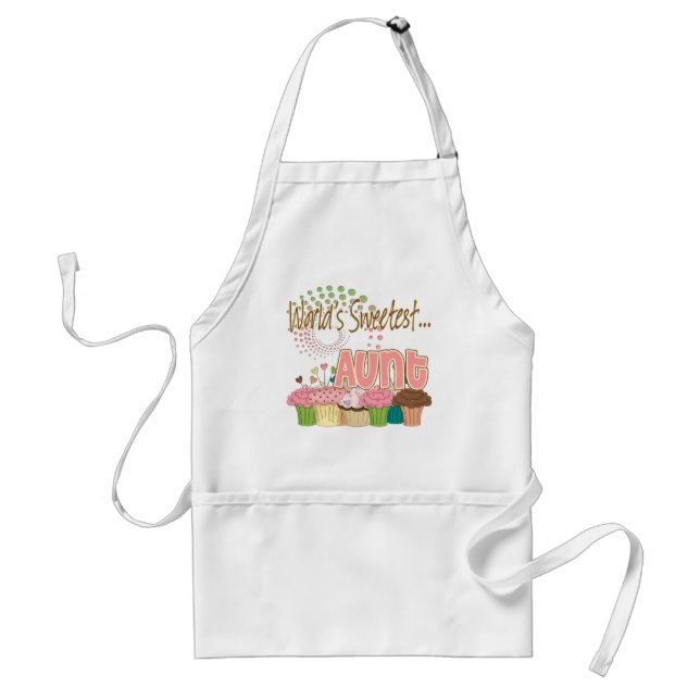 World's Sweetest Aunt Cupcake Pattern Standard Apron (Front)