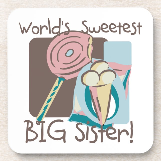 World's Sweetest Big Sister Coaster (Front)