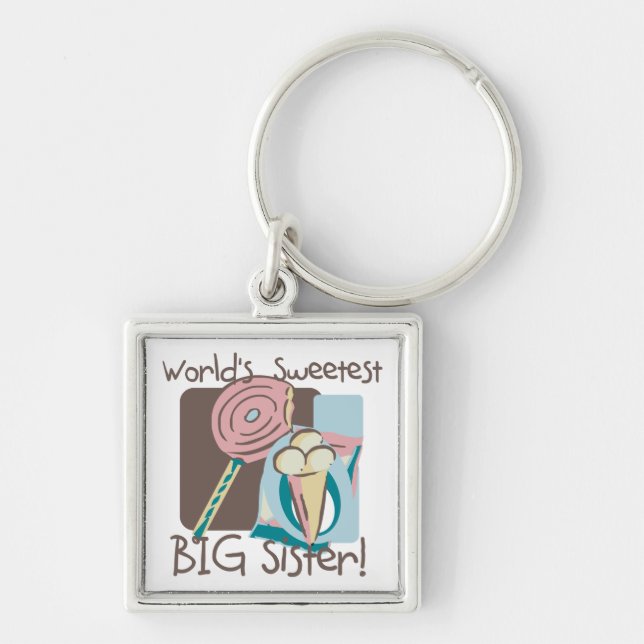 World's Sweetest Big Sister Key Ring (Front)