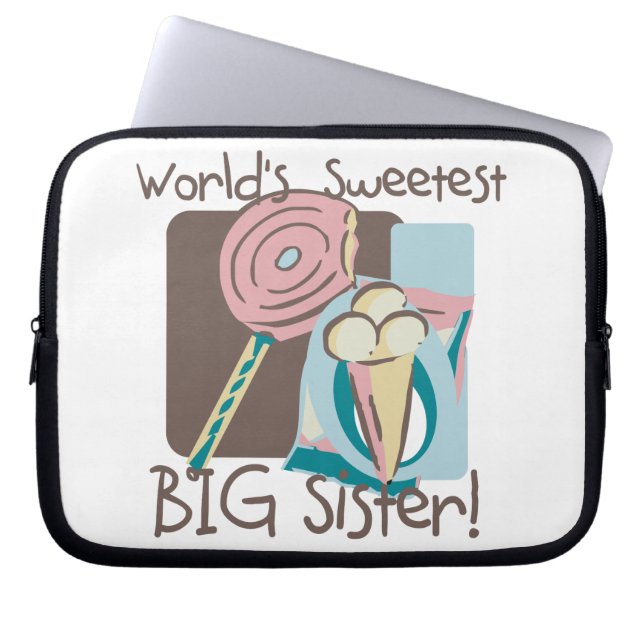 World's Sweetest Big Sister Laptop Sleeve (Front)