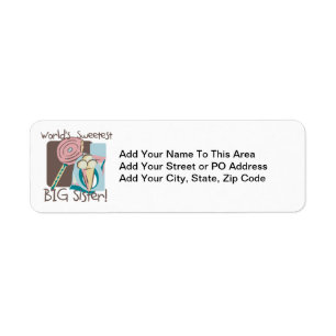 World's Sweetest Big Sister Return Address Label