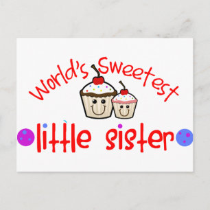 World's Sweetest Little Sister Cupcakes Postcard