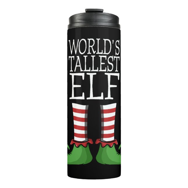 Worlds Tallest Elf Christmas Costume Design Thermal Tumbler (Front)