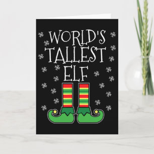World's Tallest Elf Matching Family Group Christma Card