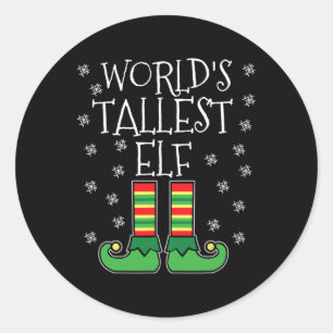 World's Tallest Elf Matching Family Group Christma Classic Round Sticker